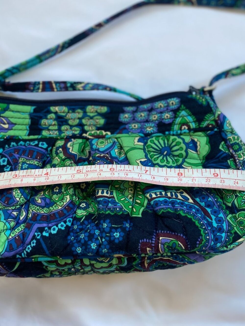 VERA BRADLEY Green Blue Rhapsody Paisley Quilted Bag Purse, EUC - Picture 9 of 10